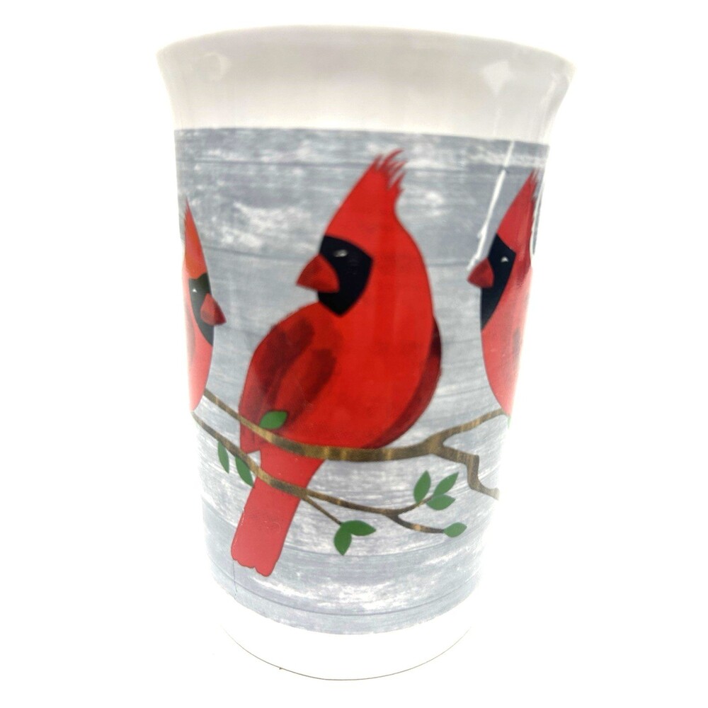 Royal Norfolk 3 Red Cardinals on Branches Coffee Mug 12 oz Holiday Winter Cozy